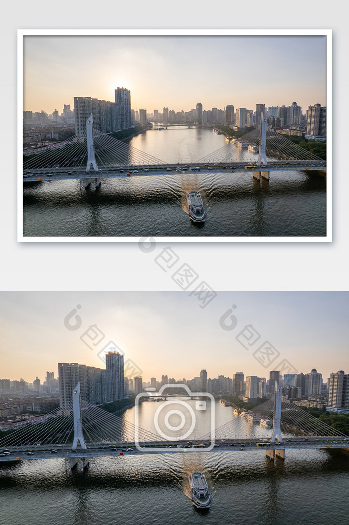 广州海印桥珠江交通航拍