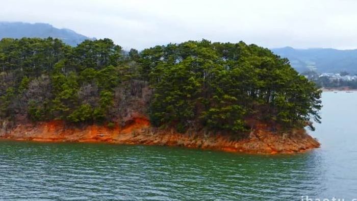 曲靖罗平鲁布革三峡小岛风景航拍