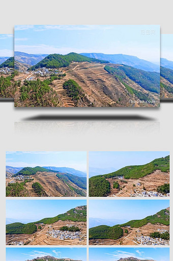 云南东川阿旺干旱的高山4K实拍图片