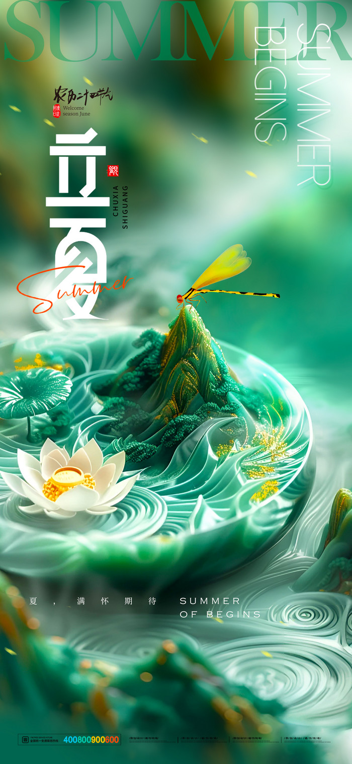 立夏24节气蜻蜓意境