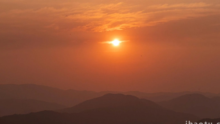 唯美山间日落夕阳延时