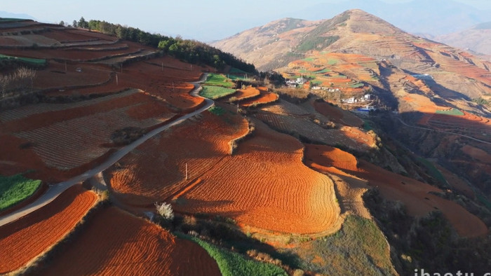 云南东川红土地自然风光航拍