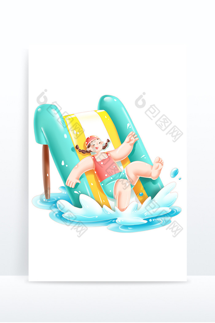 夏日度假水上项目女孩滑梯图片图片