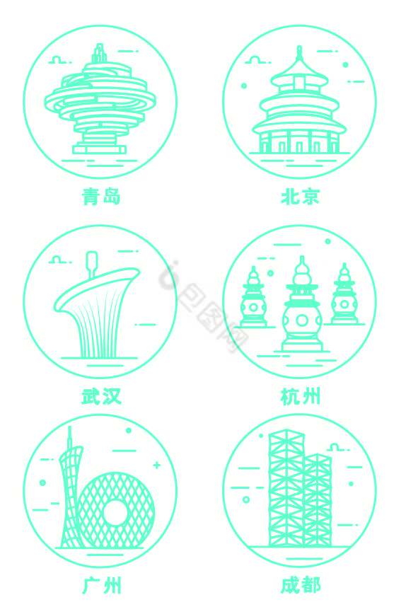城市icon-城市icon设计图片-包图网