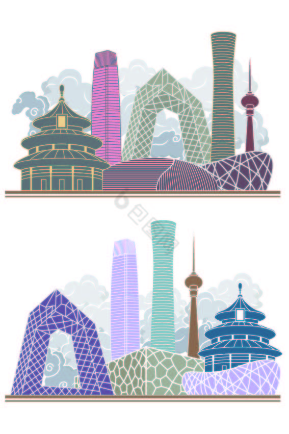 北京天坛水立方城市建筑图片