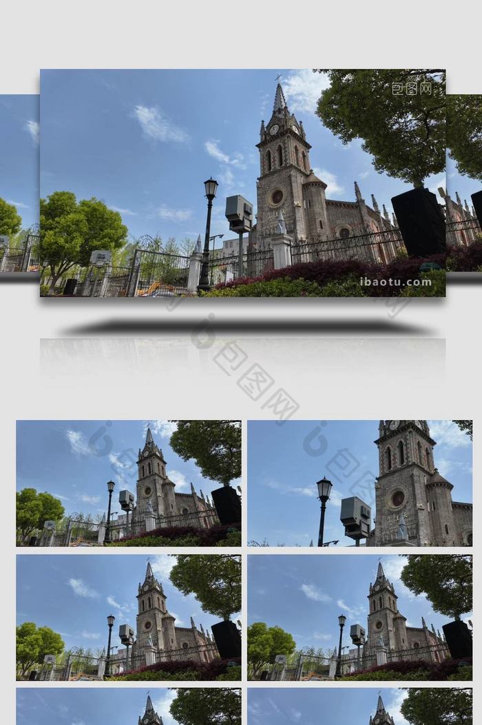 宁波老外滩天主教教堂延时摄影