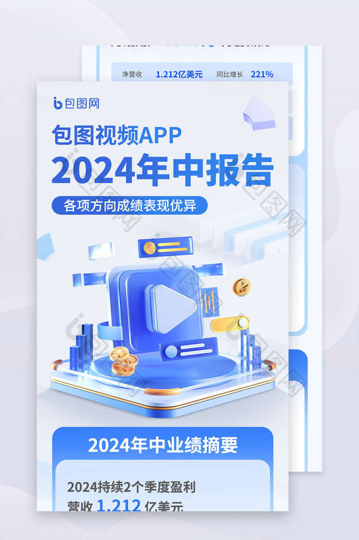 视频app年中报告财报信息长图