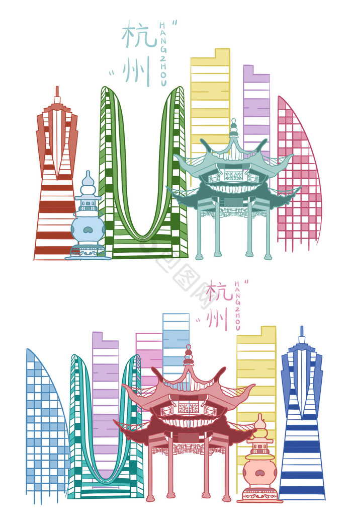 杭州旅游城市建筑图片