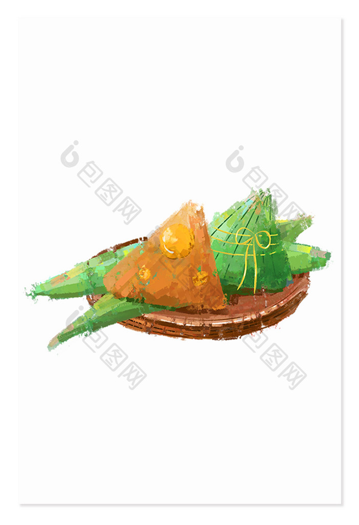 端午节粽子咸甜粽手绘水彩元素