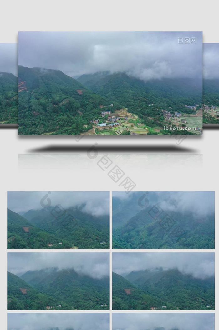 自然雨后高山云雾航拍延时