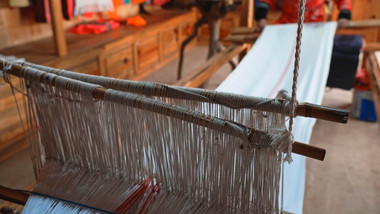 纺织麻布织布传统工艺纺织过程