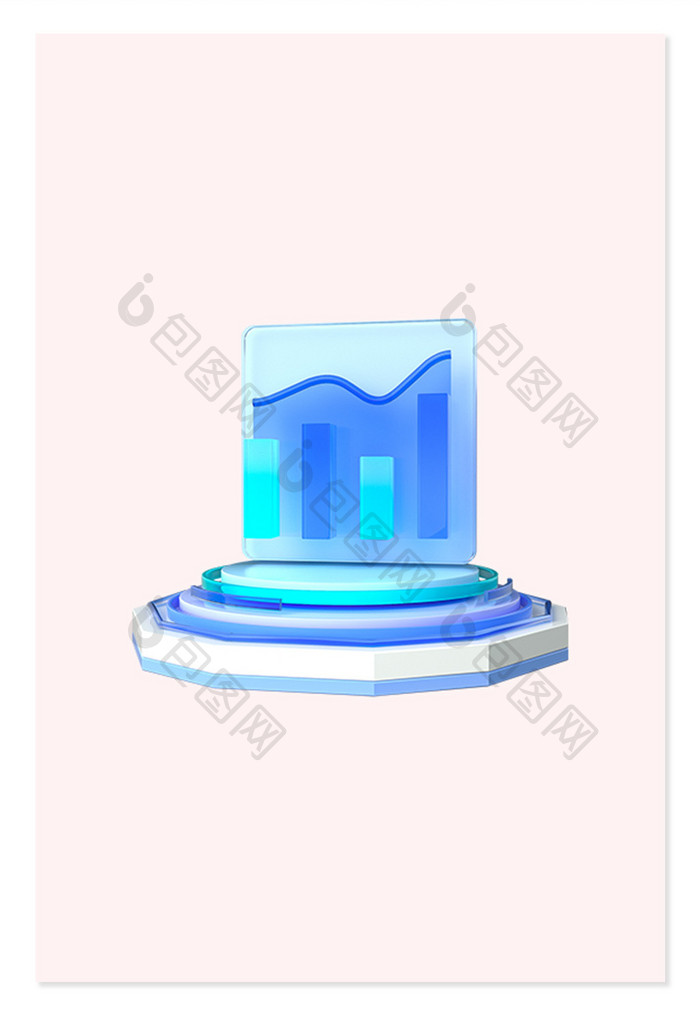 3d立体微软办公玻璃质感数据