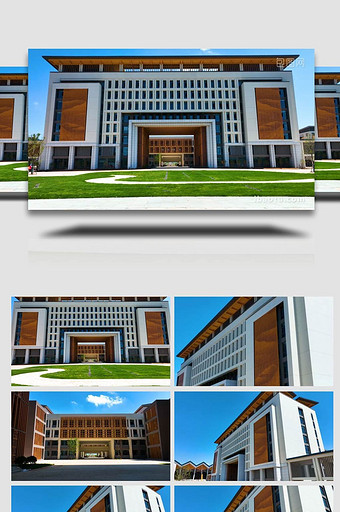 滁州中学新校区大门大楼4K航拍图片