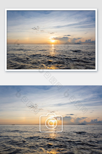 大海日出日落夏天图片