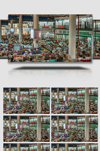 昆明斗南花卉市场繁忙人流延时图片