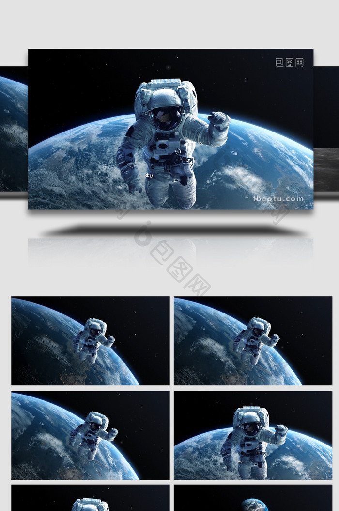 3组漂浮太空宇航员动画AE模板