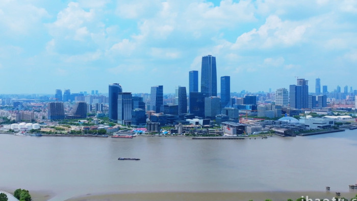 上海西岸金融城cbd建筑航拍