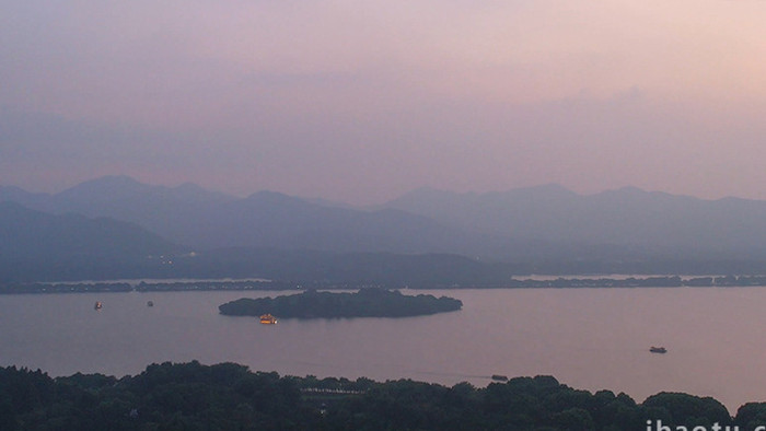 航拍杭州市西湖风景名胜区视频