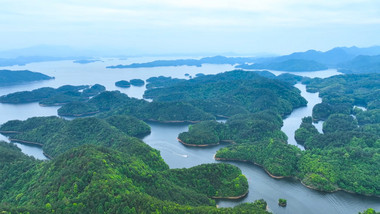 千岛湖风光岛屿自然风景4K航拍