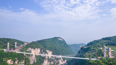 张家界大峡谷地貌人流航拍延时