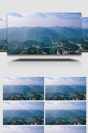 张家界大峡谷全景山峰峡谷延时图片