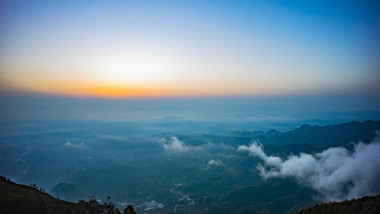 自然风景高原日出云海延时实拍素材