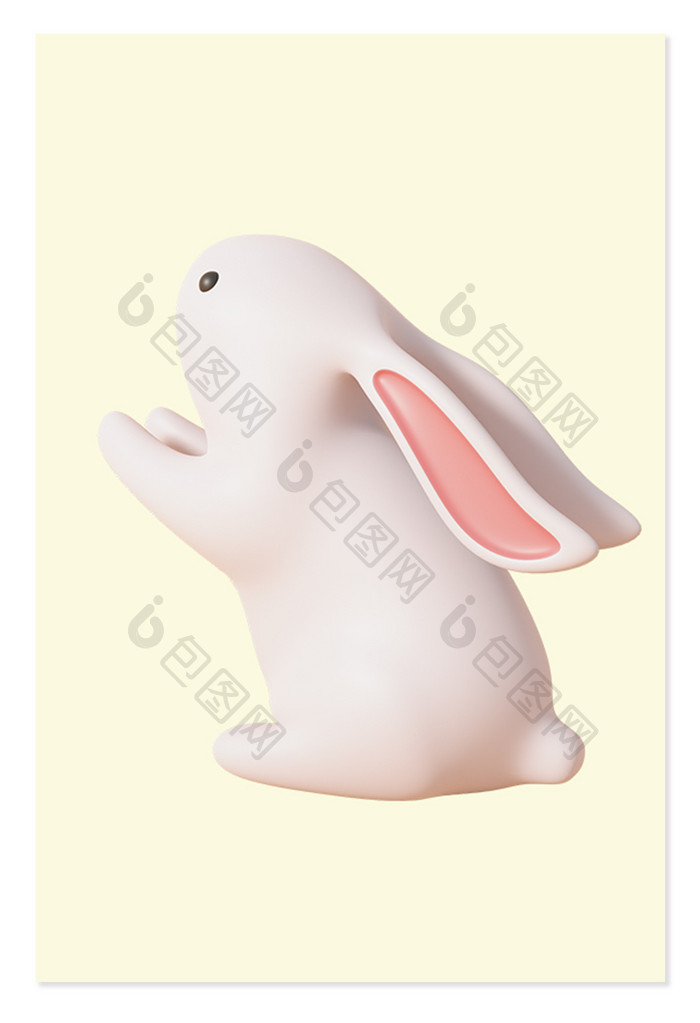 3D玉兔中秋玉兔兔子