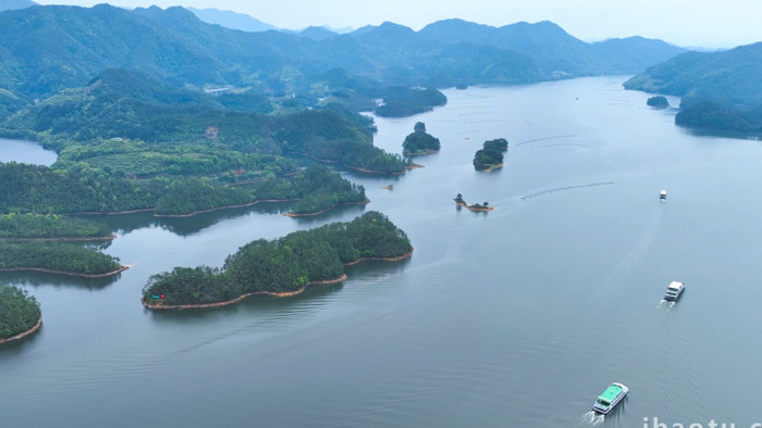 自然风光千岛湖游轮观光4K航拍