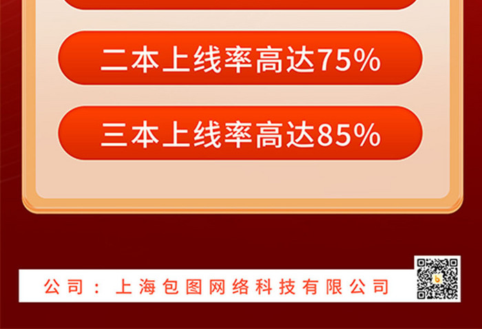 简约红金高考喜报金榜题宣传海报