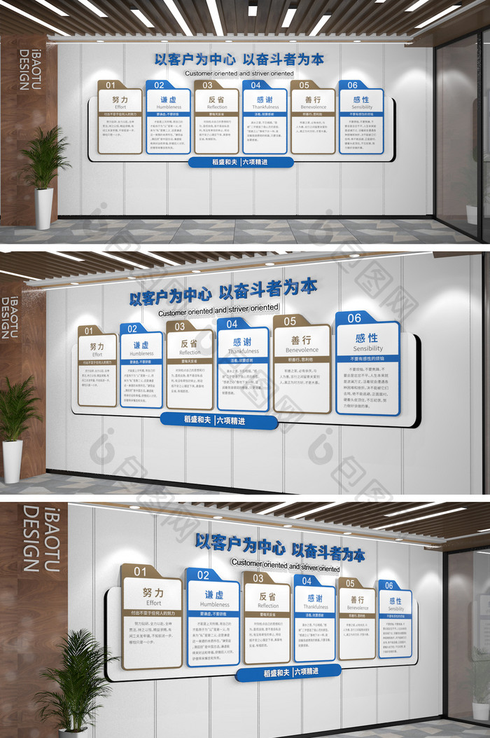 企业理念文化墙公司理念六个板块