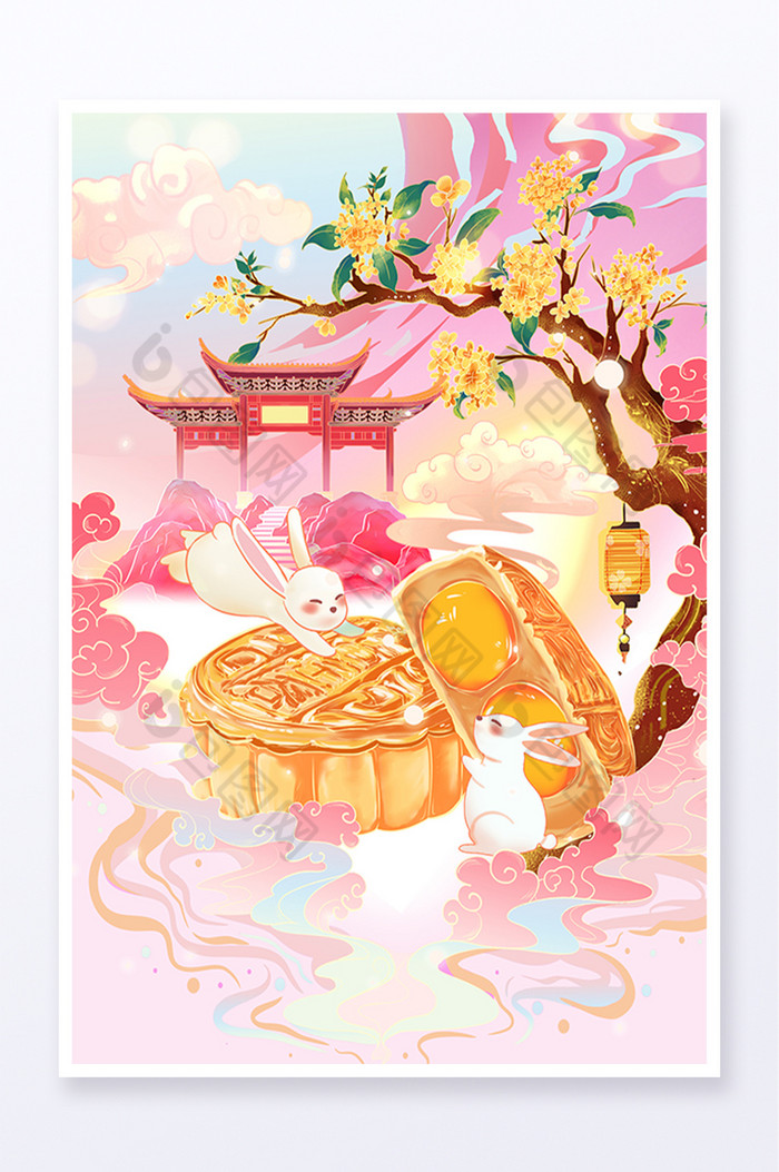 中秋节中秋月饼插画图片图片