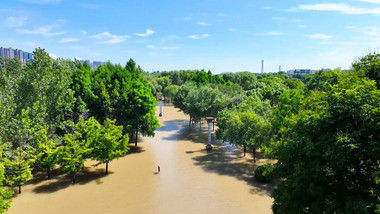 长江水位上升城市空境4K航拍