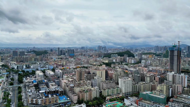 广东深圳龙华区城市大景航拍