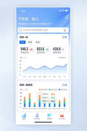 微软风移动APP数据统计界面