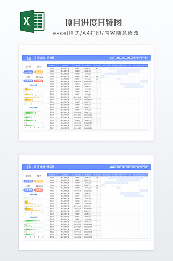 清新项目进度甘特图图片