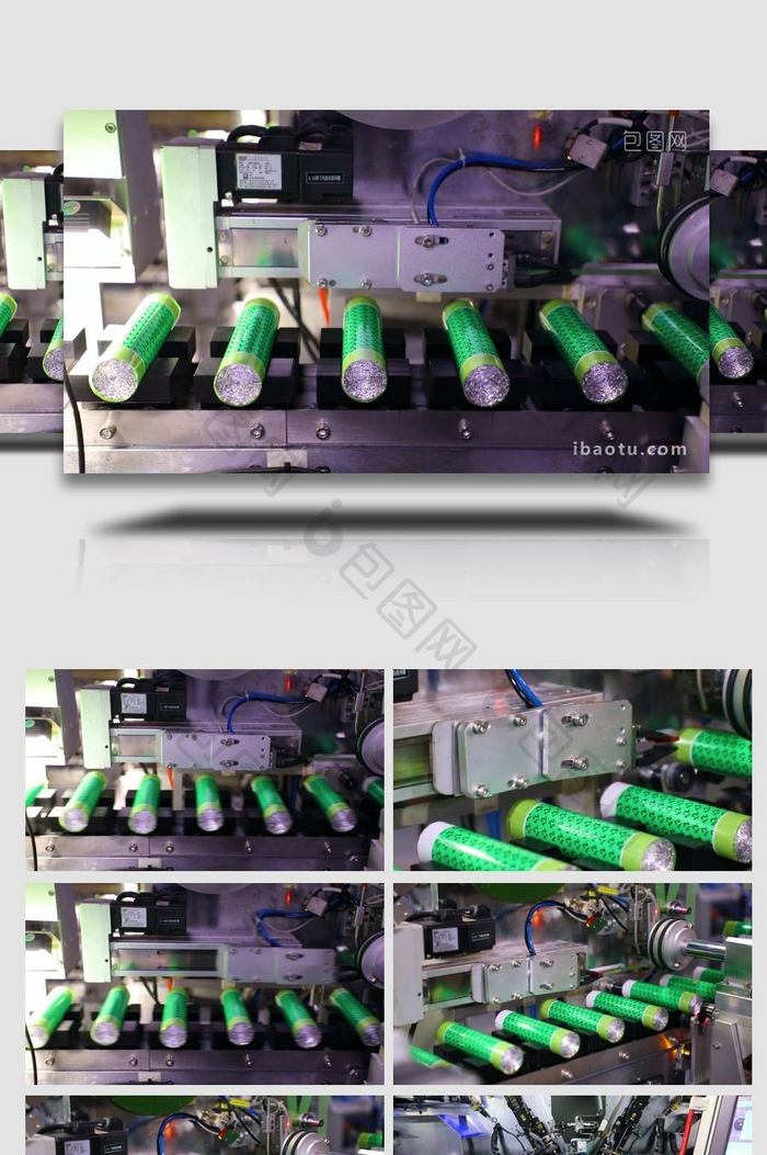 工业生产新能源电池包装流水实拍