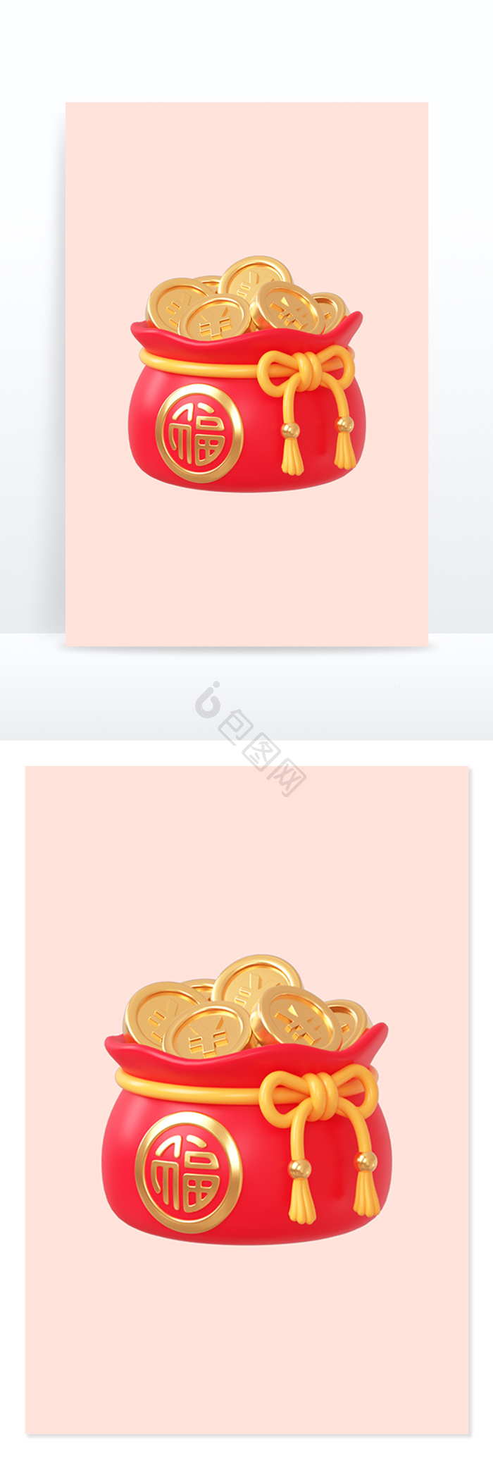 【红色新年新春喜庆福袋元宝图标icon】图片下载-包图网