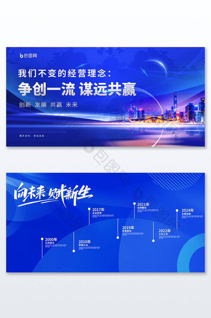 企业文化标语企业发展历程二件套