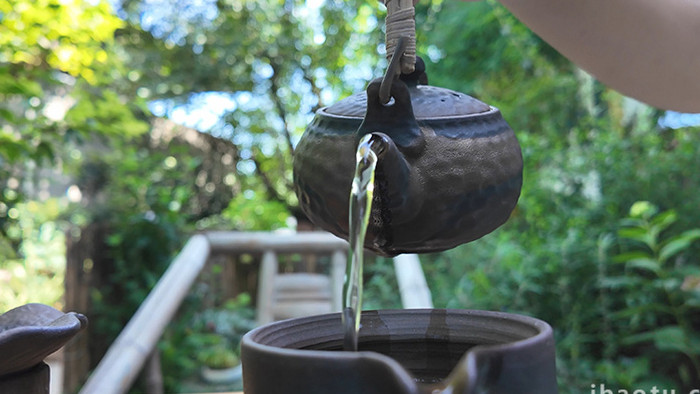 休闲生活舒适悠闲喝茶实拍