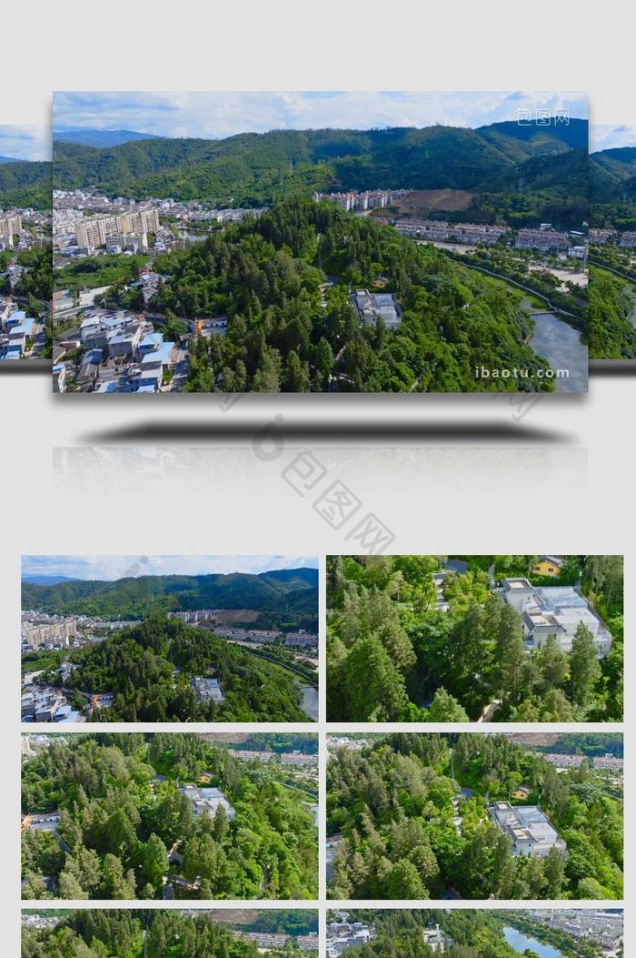 云南楚雄州大姚县地标白塔公园全景4K航拍