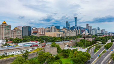 北京景点明城墙遗址延时实拍