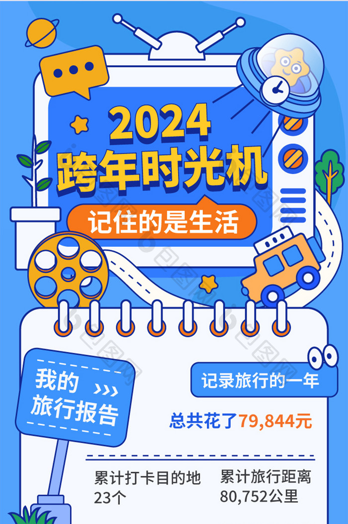 手绘风2025年度报告H5长图