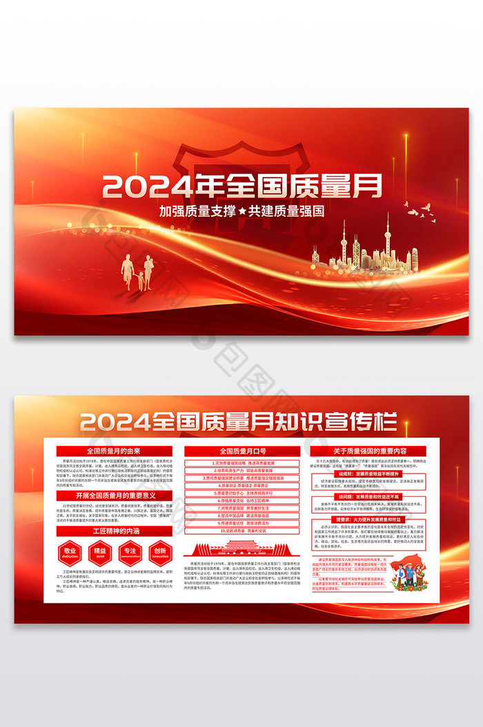 2024全国质量月宣传栏展板二件套