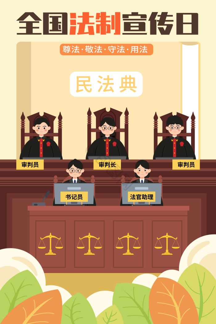 法制宣传插画图片下载-包图网
