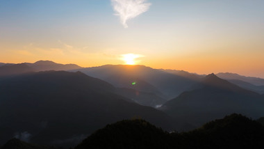 自然风光高山日出山峰4K航拍