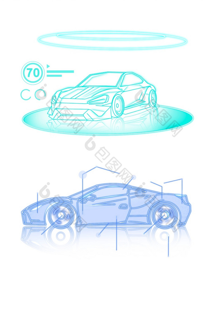 科技汽车赛博未来渐变元素
