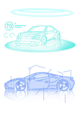 科技汽车赛博未来渐变元素