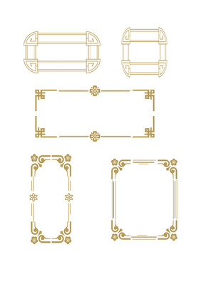 中国风简约边框纹理插画元素