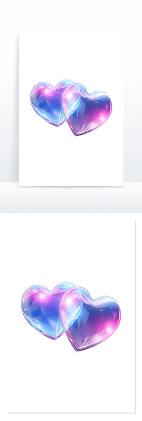 两颗爱心爱情心形免抠元素
