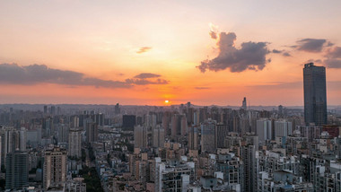 重庆城市傍晚夕阳日落大景延时